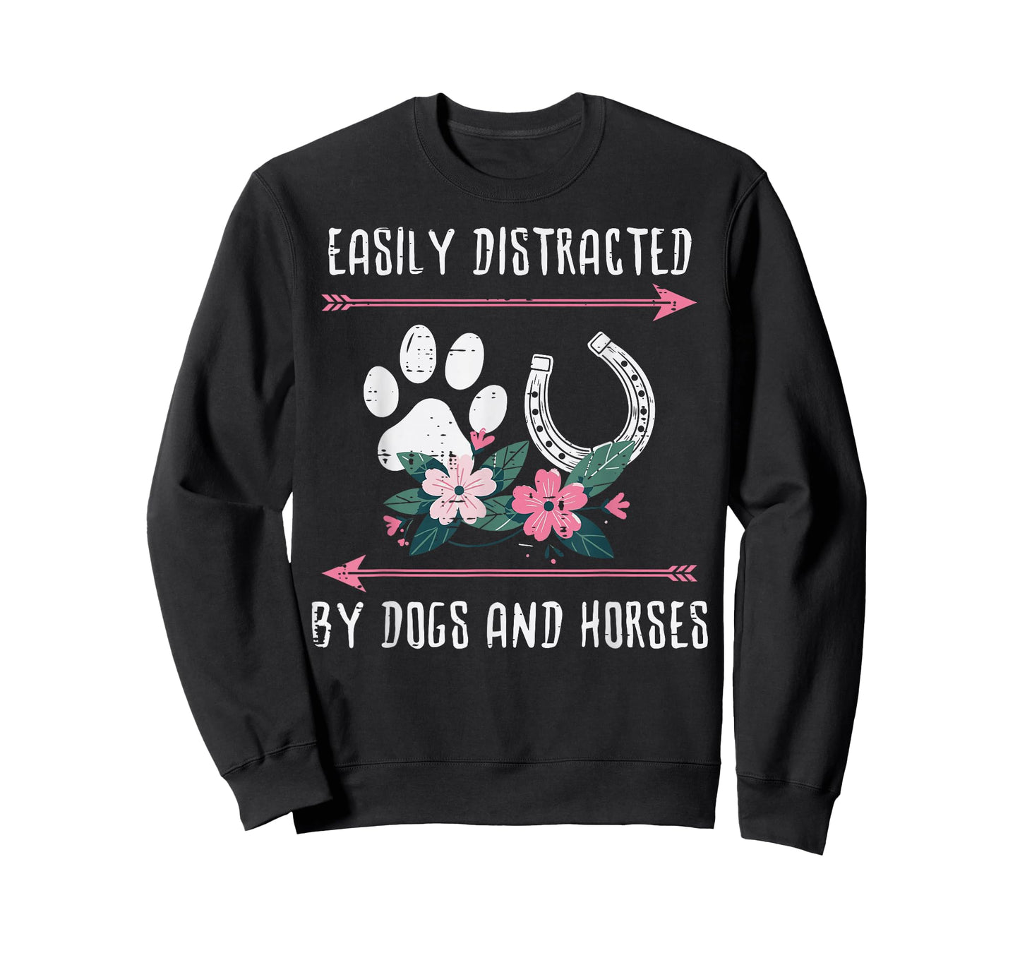 Easily Distracted Dogs Horses Equestrian Women Girls Kids T-Shirt