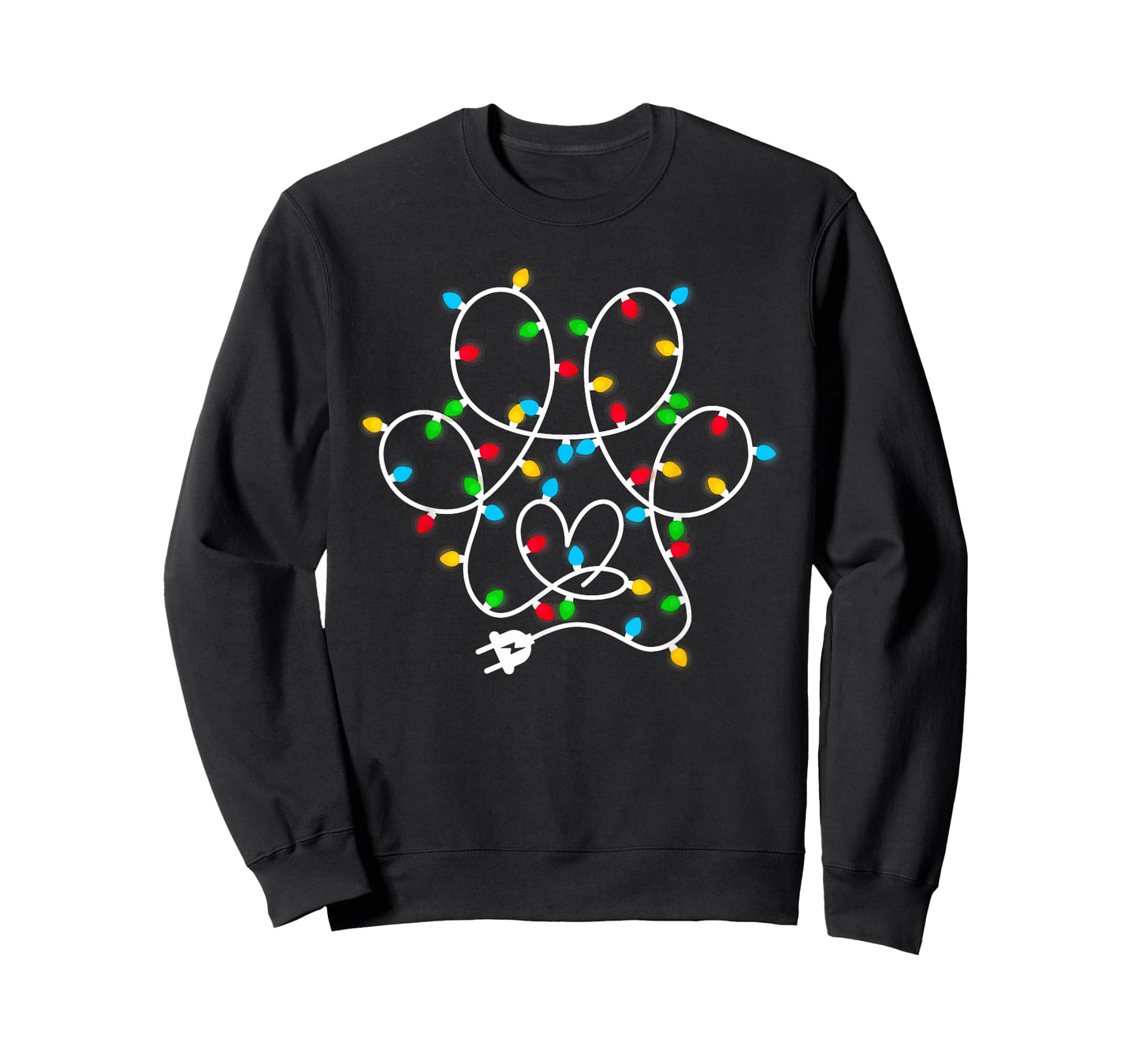 Dog Paw Print Christmas Tree Lights Merry Christmas Pajamas T-Shirt