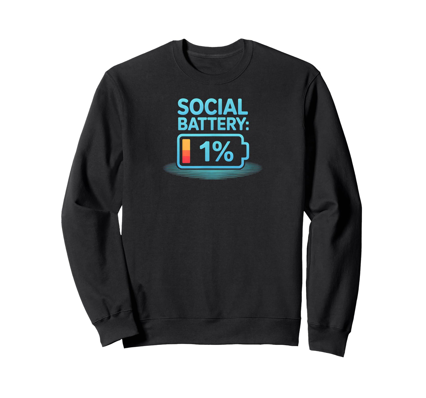 Social Battery 1 Percent Funny Introvert Low Energy Humor T-Shirt