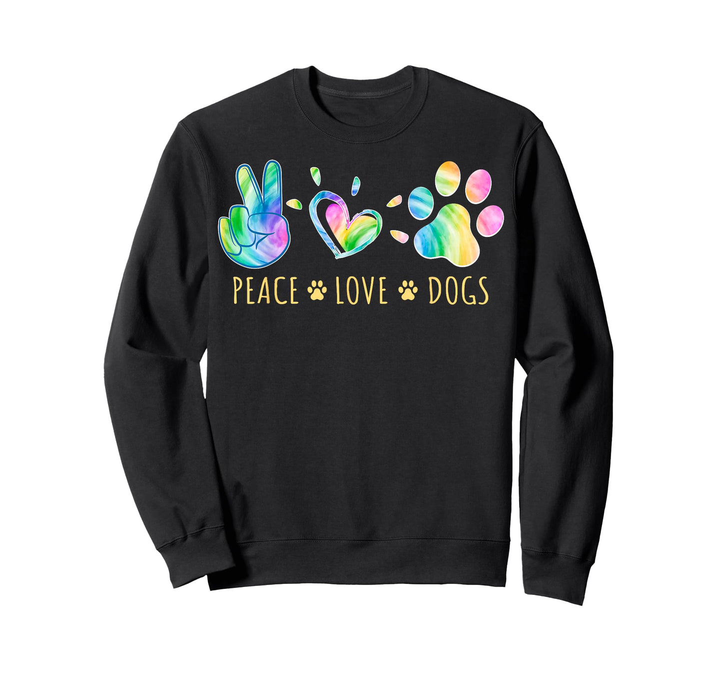 Peace Love Dogs Tie Dye Pet Lover Animal Friend Dog Owner T-Shirt