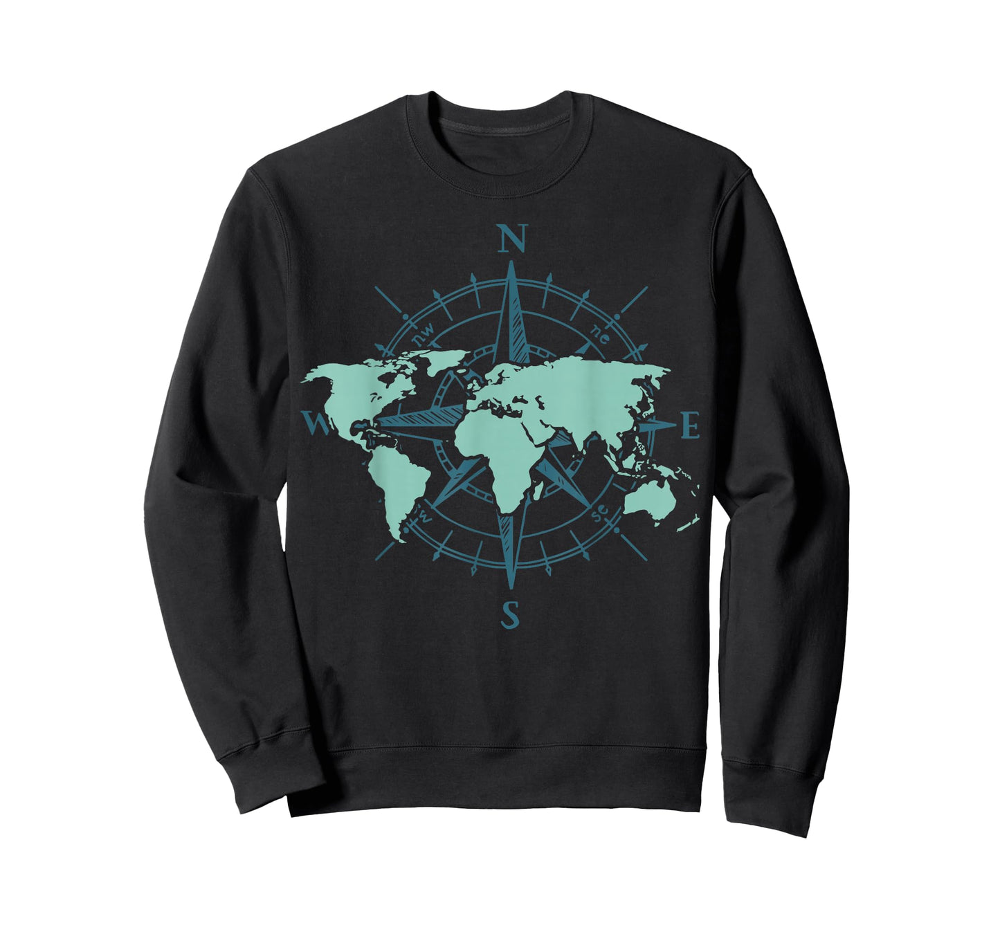 Cartography Traveler Travelling Compass World Map T-Shirt