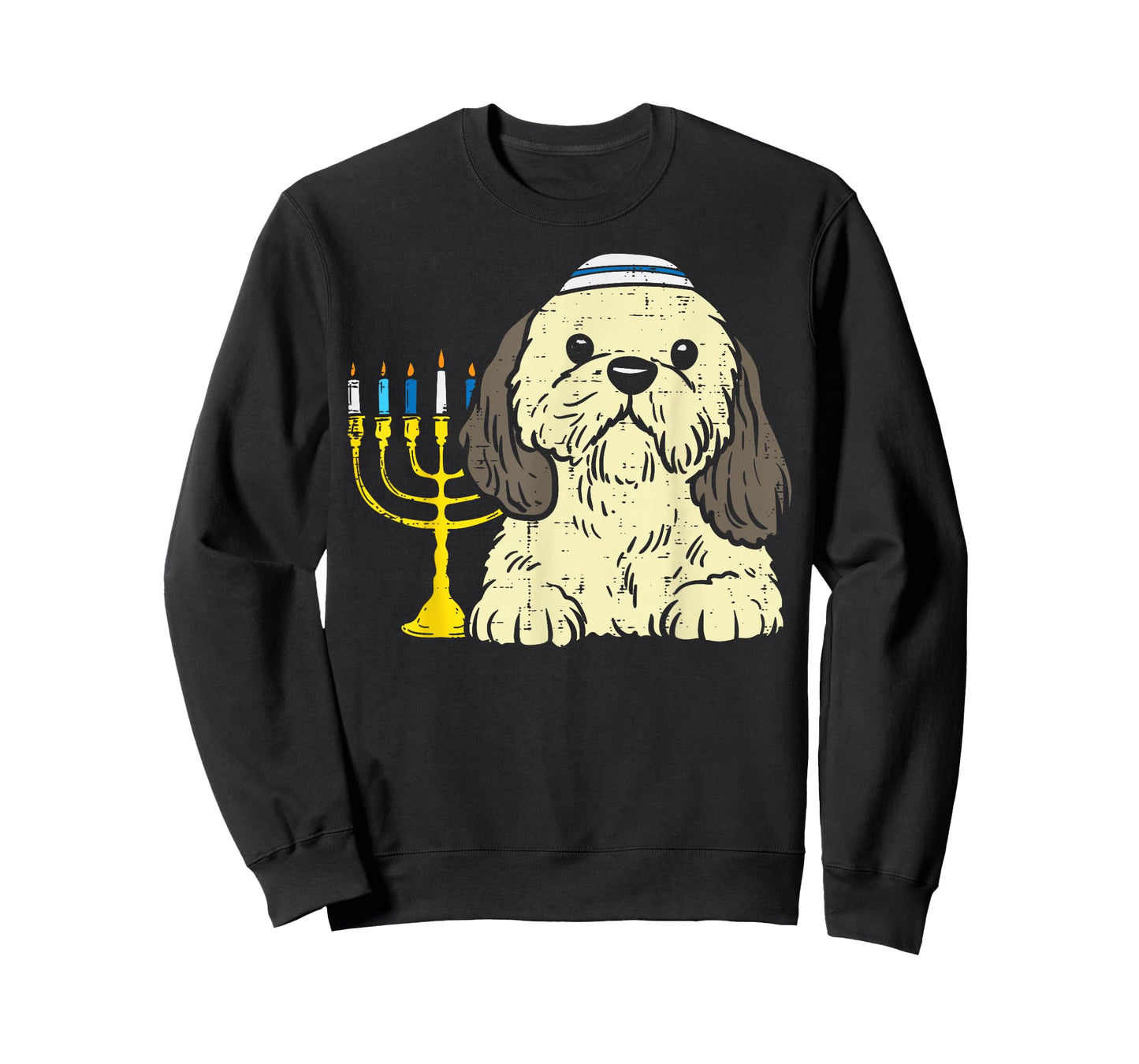 Jewish Shih Tzu Dog Menorah Hanukkah Pajamas Chanukah PJs T-Shirt