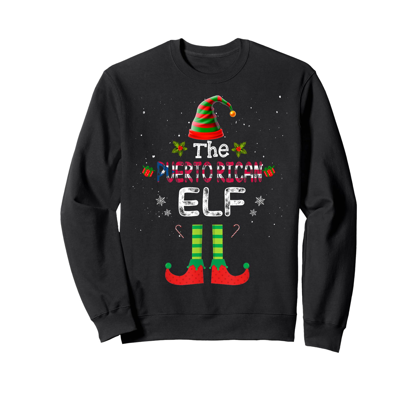 Puerto Rican Elf Group Matching Family Christmas Outfit Set T-Shirt