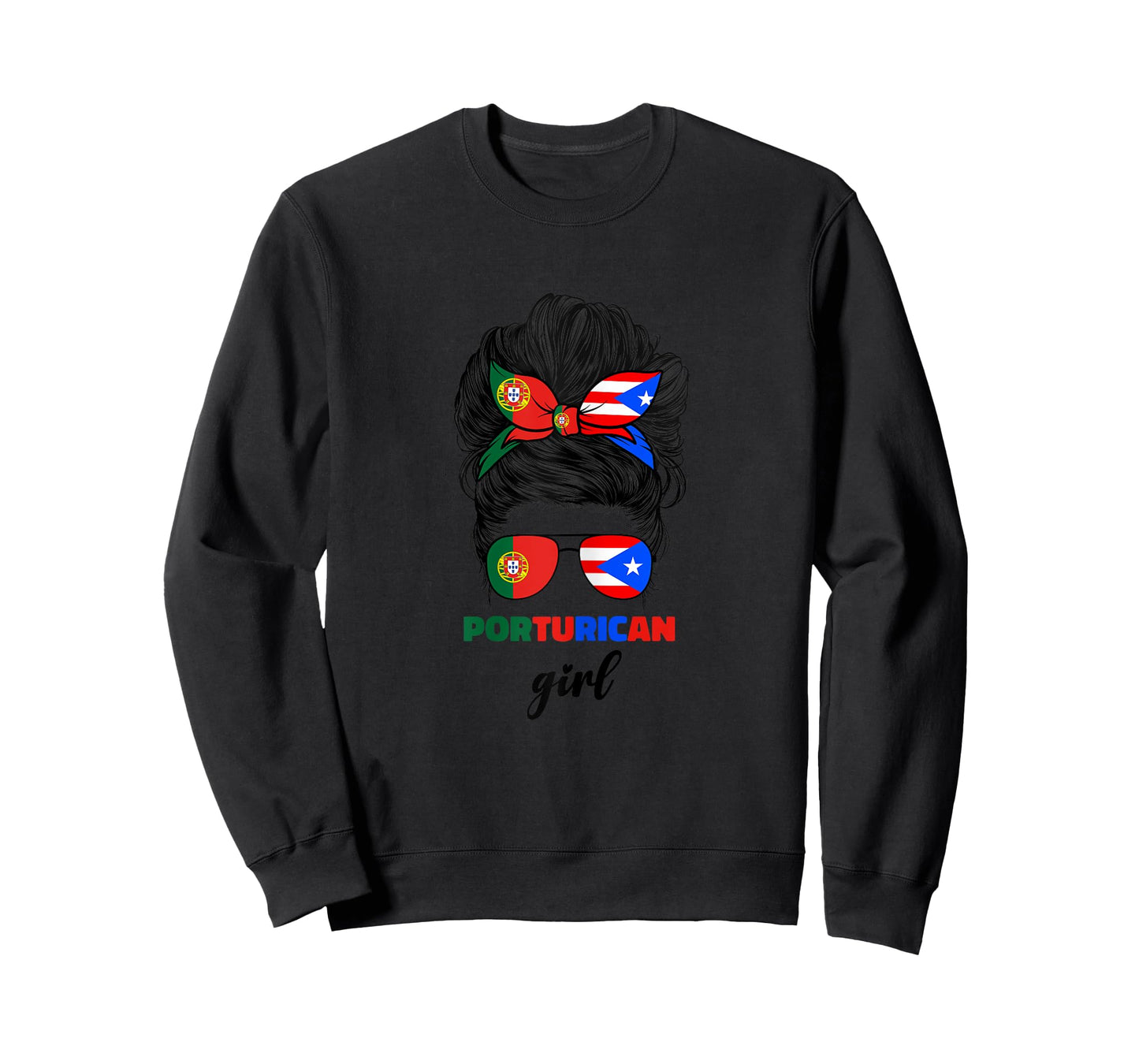 Half Portuguese And Puerto Rican Rico Portugal Flag Girl T-Shirt