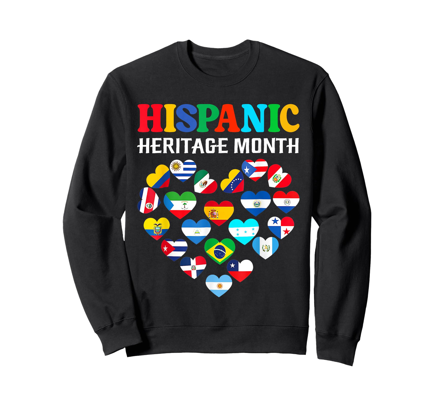Happy National Hispanic Heritage Month All Countries Heart T-Shirt