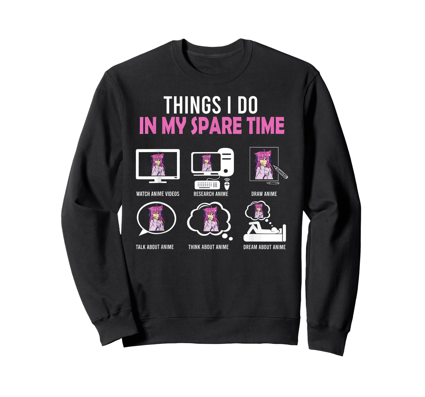 Kawaii Manga Things I Do In My Spare Time Japanese Anime T-Shirt