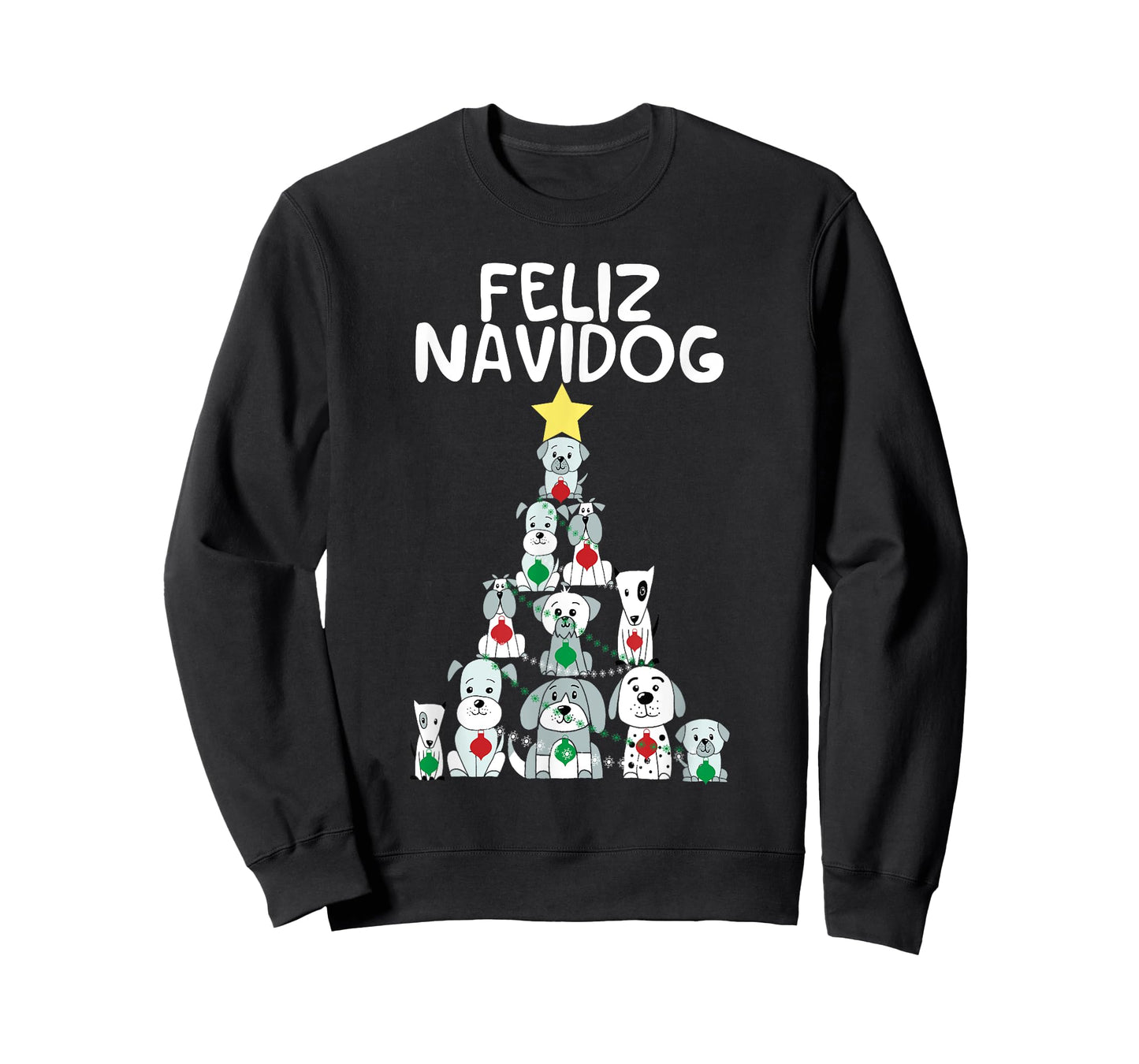 Feliz Navidog Christmas Dog T-Shirt, Funny Cute Xmas Tree T-Shirt