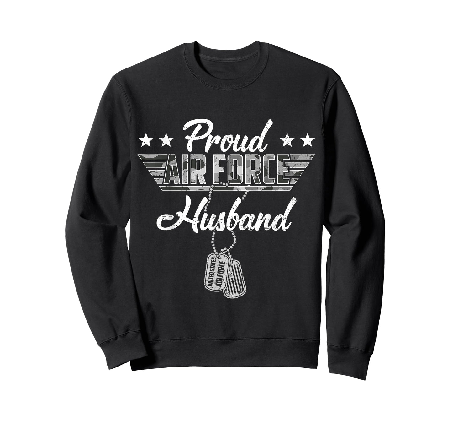 Proud Air Force Husband Camouflage USAF Veteran Airman T-Shirt