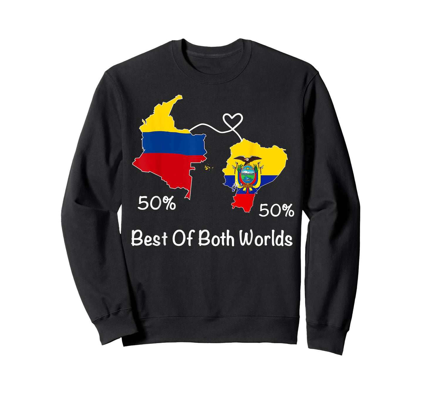Half Colombian Half ecuadorian Flag Map Ecuador Colombia T-Shirt