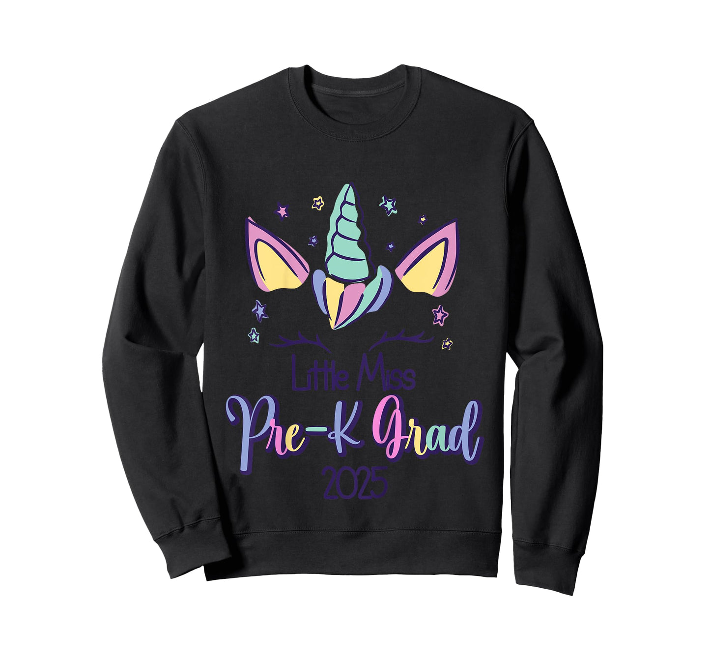 Kids Little Miss Pre-K Grad Unicorn Preschool Graduation 2025 T-Shirt