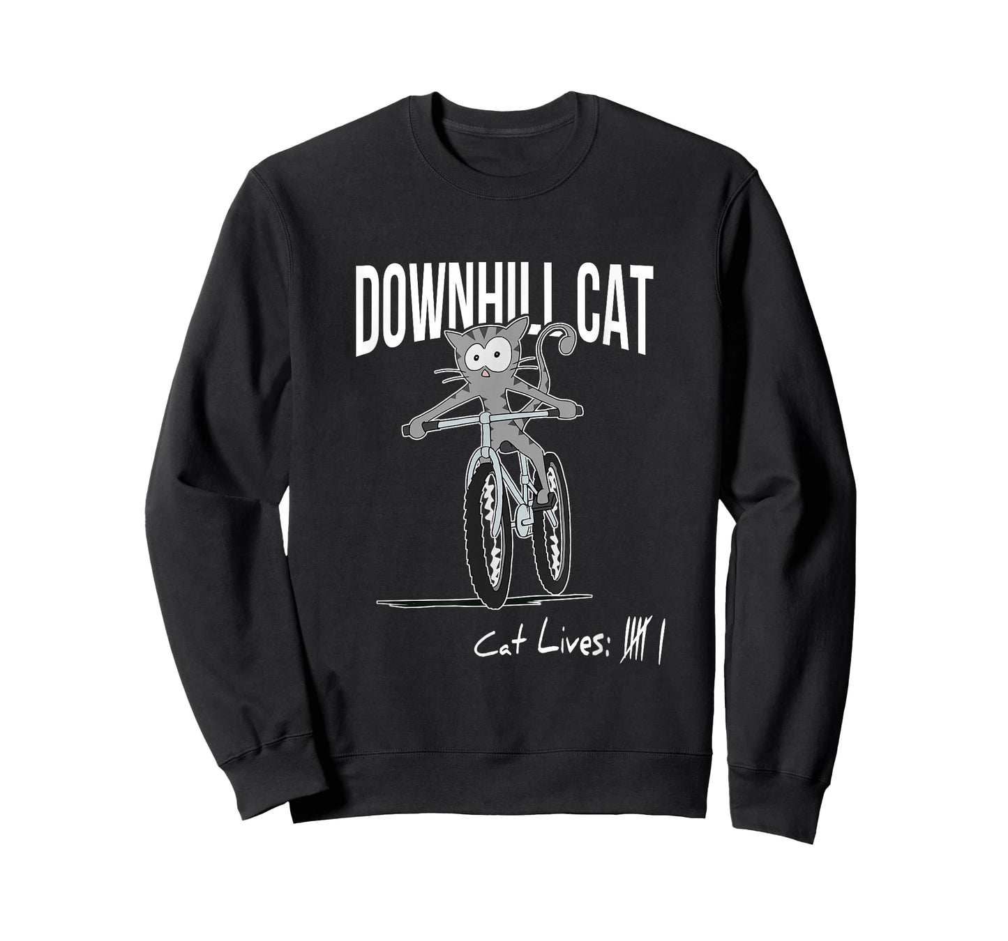Funny Counting Cat Lives Cyclist Downhill Cat MTB Biking T-Shirt