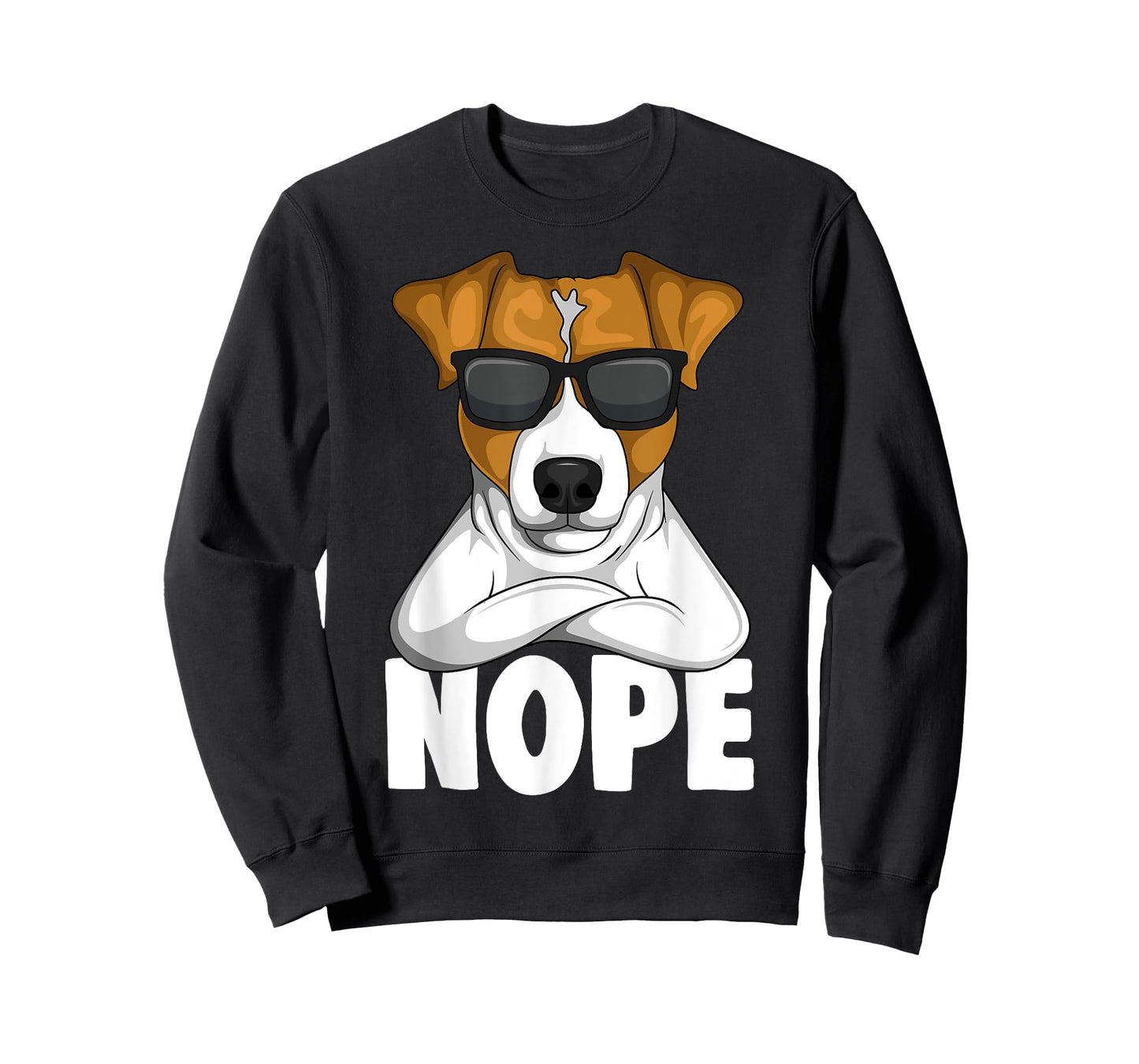 Jack Russell Apparel & Gift Ideas Women's Black Cartoon Jack Russell Terrier Nope T-Shirt