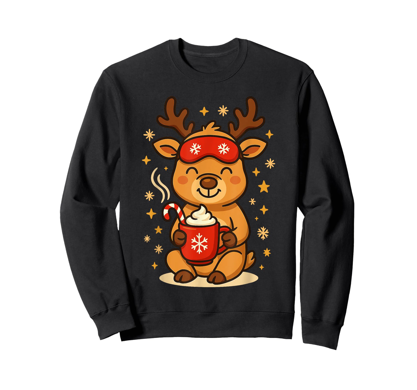 Reindeer with Cocoa – Cute Christmas Winter Design T-Shirt