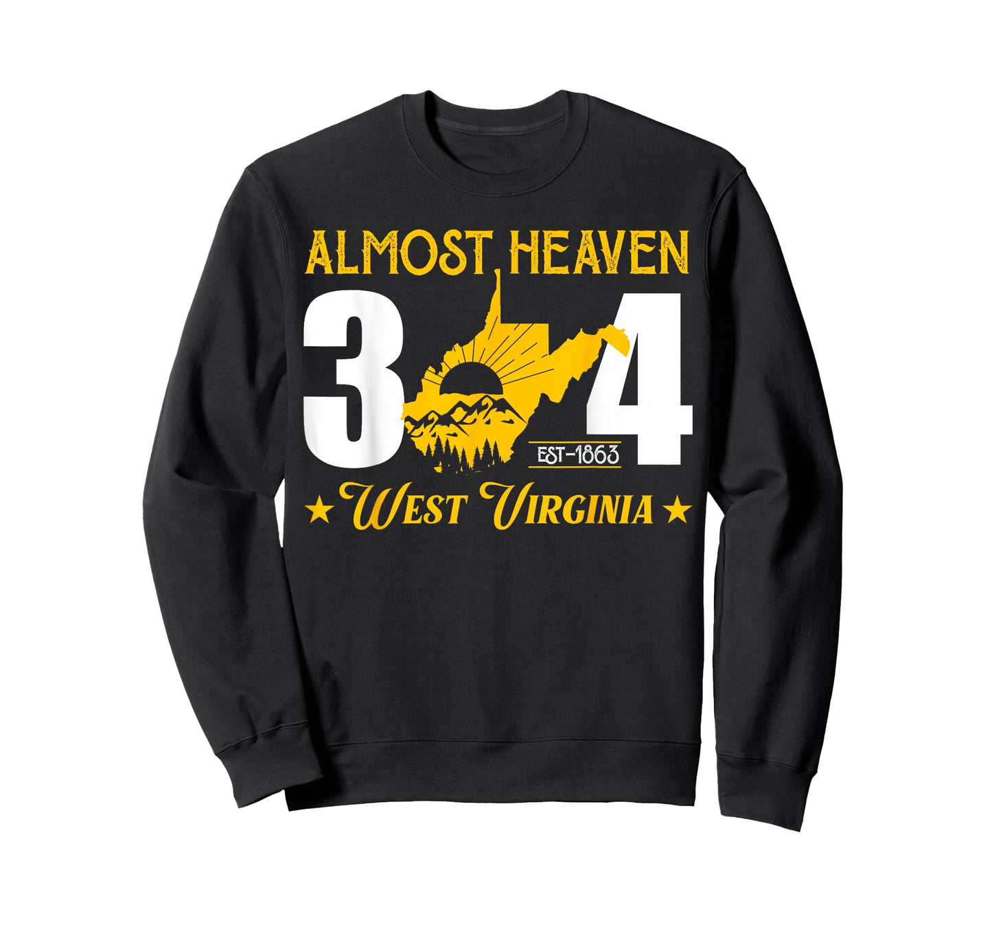 Almost Heaven 304 West Virginia Map T-Shirt