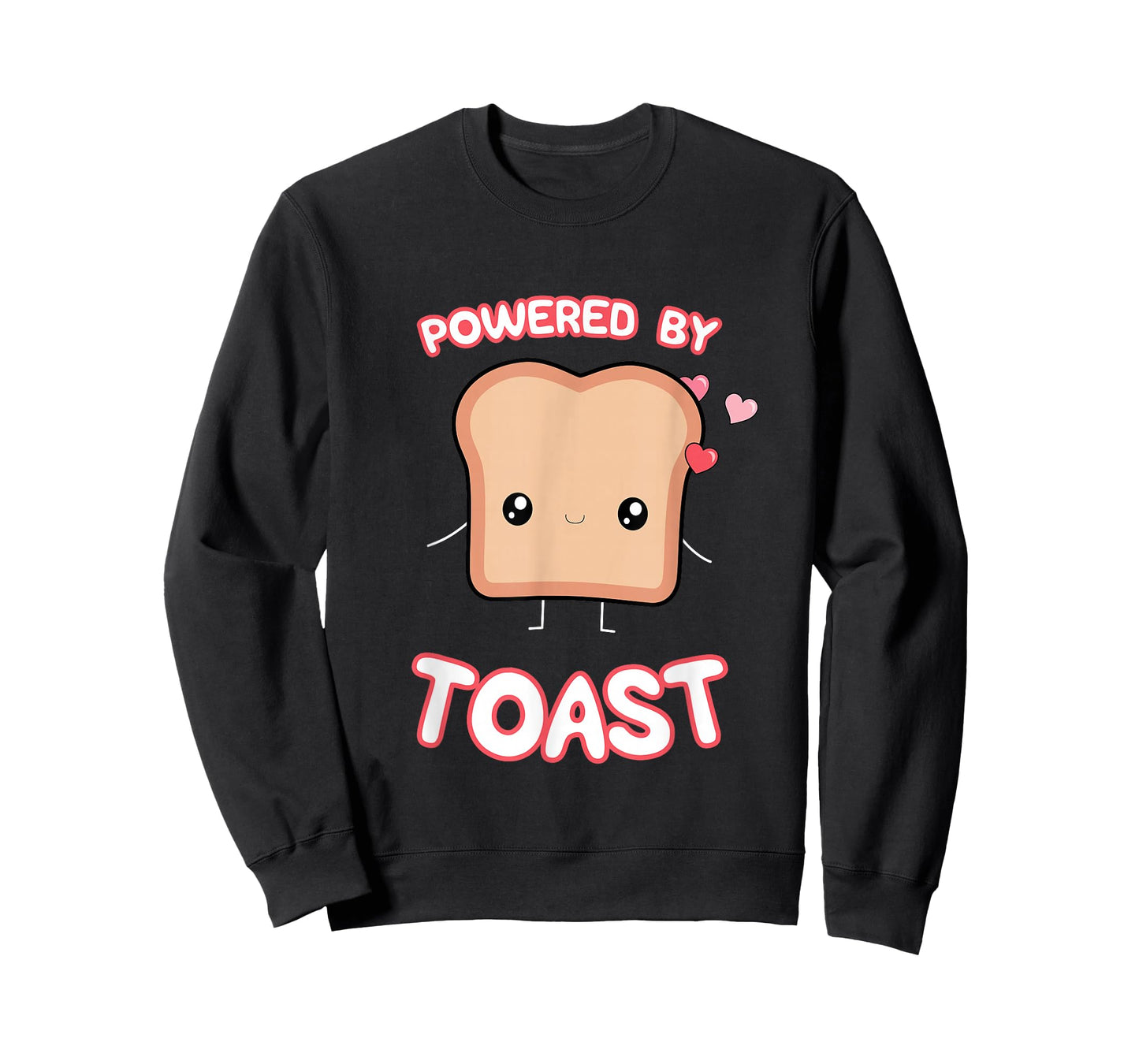Powered by Toast, Cute Funny Kawaii Toast Lover's Graphic T-Shirt