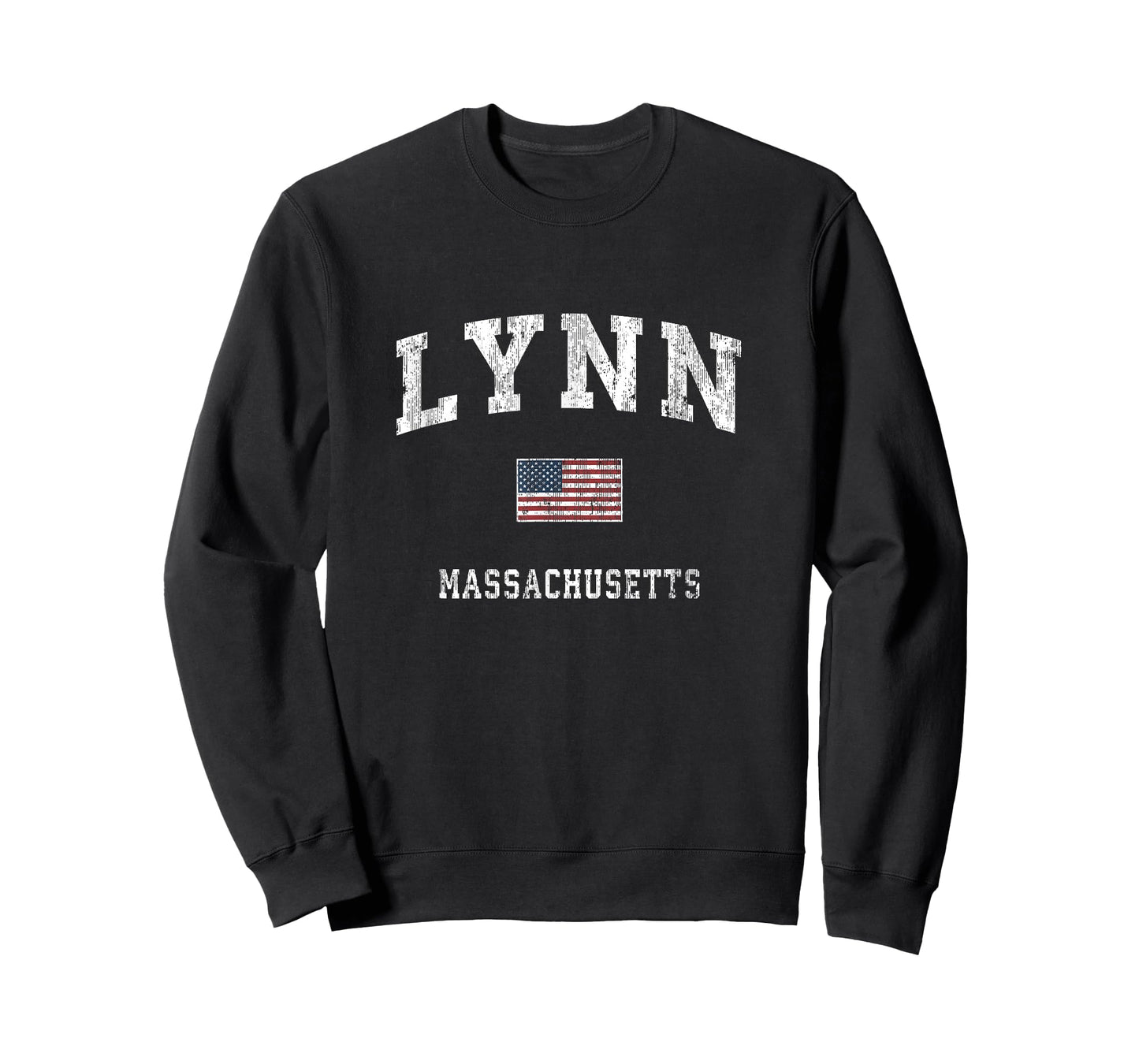 Lynn Massachusetts MA Vintage American Flag Sports Design Women Kids Men T-Shirt