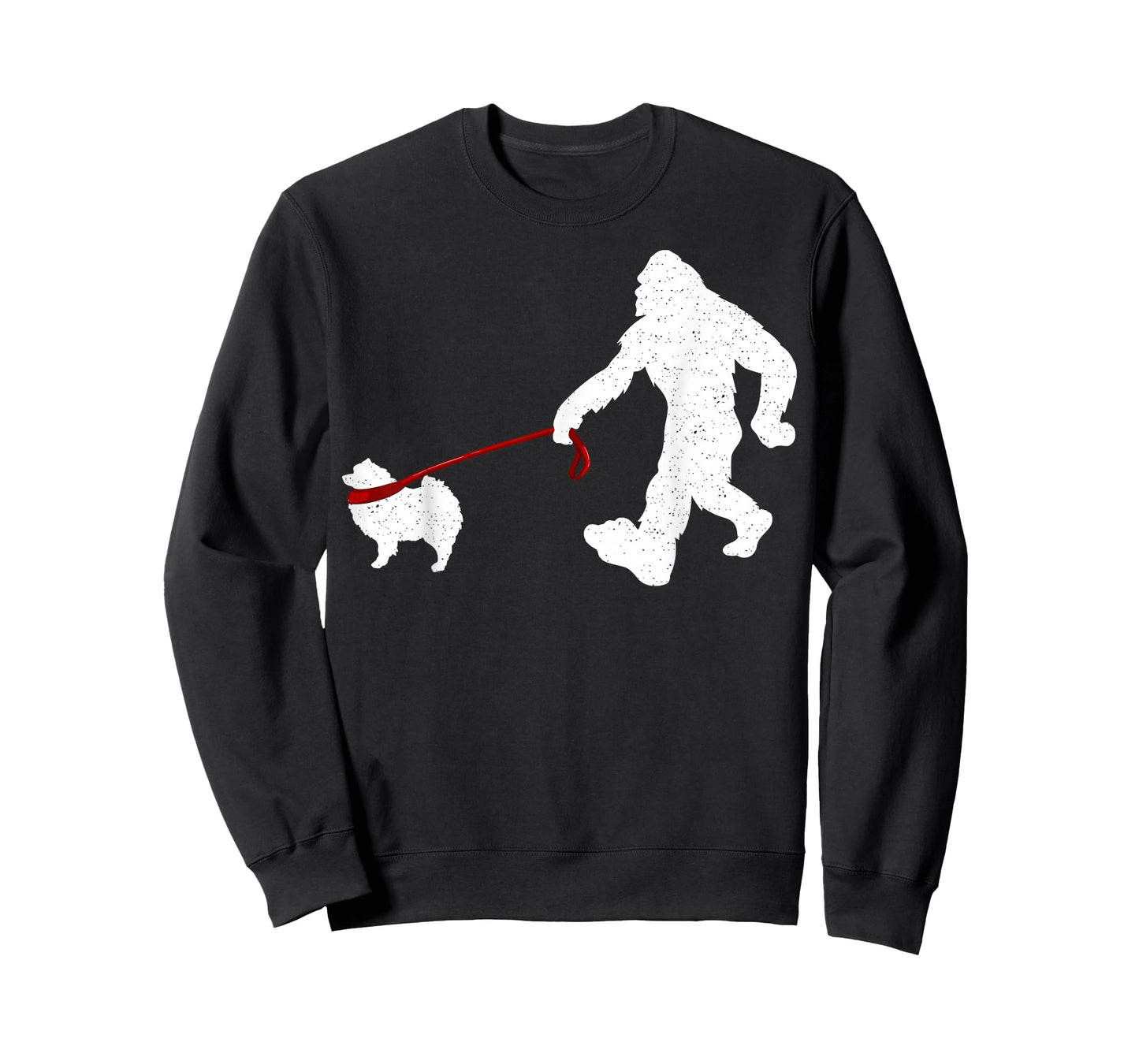 Funny Bigfoot Walking With Keeshond Dog Gifts T-Shirt
