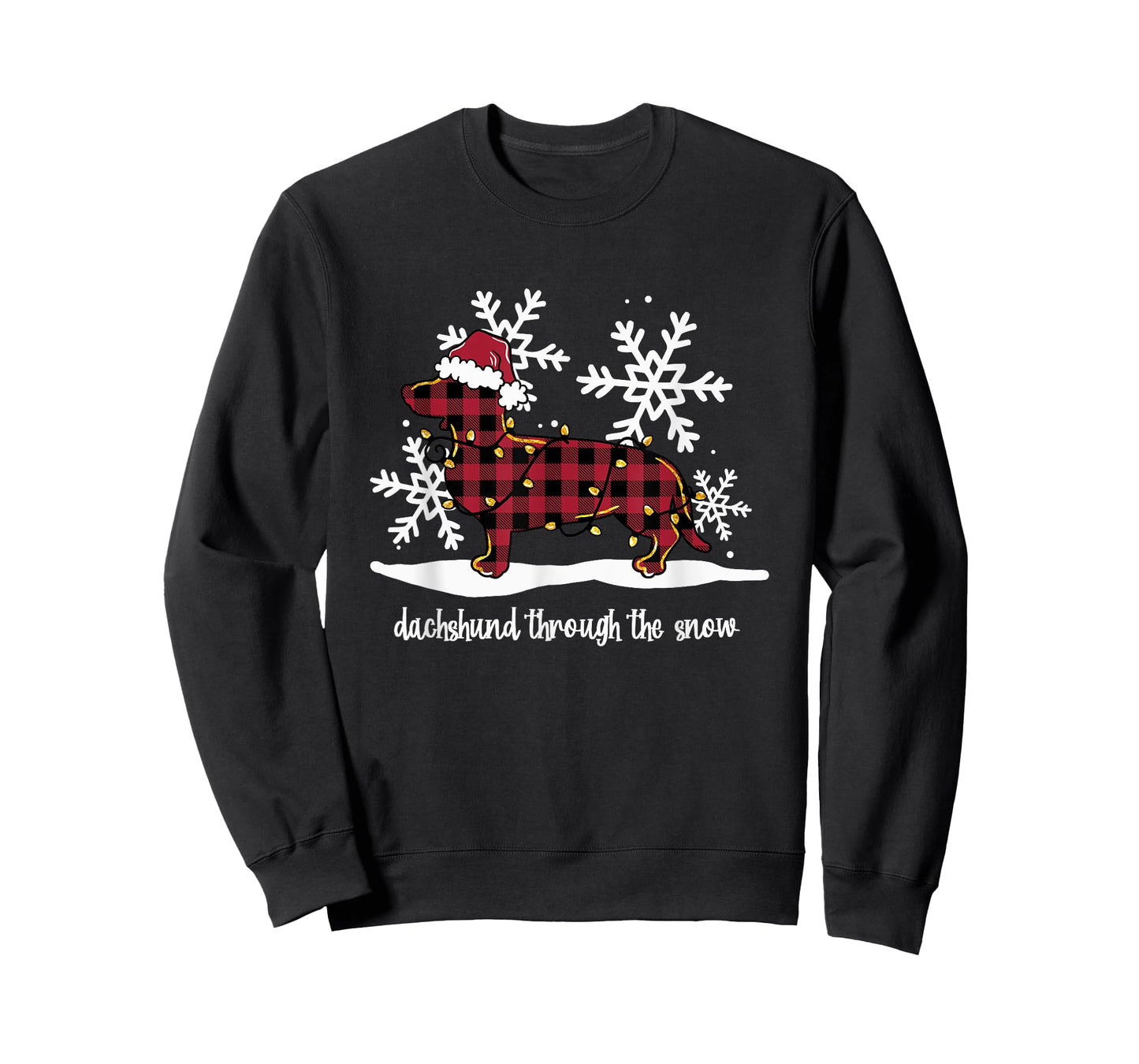 Dachshund Through The White Snow Retro Dachshund Lover Owner T-Shirt