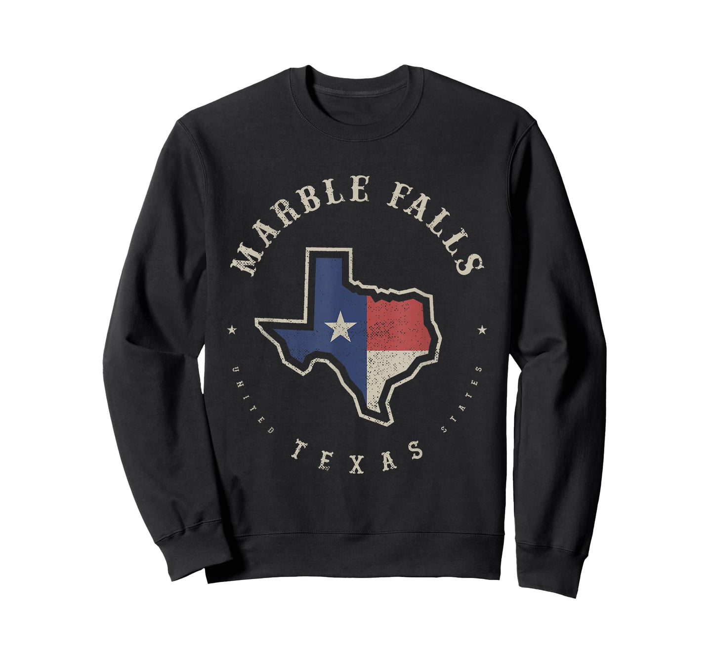 Vintage Marble Falls Texas State Flag Map Souvenir Gift T-Shirt