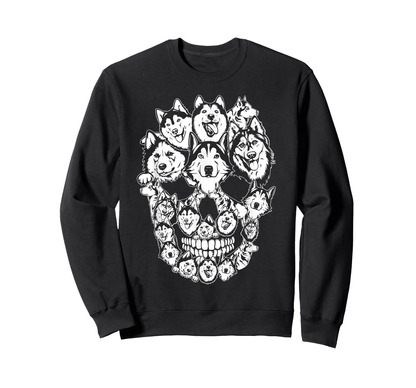 Funny Halloween Costume Skull Siberian Husky Dog Lover Men Women Kids T-Shirt