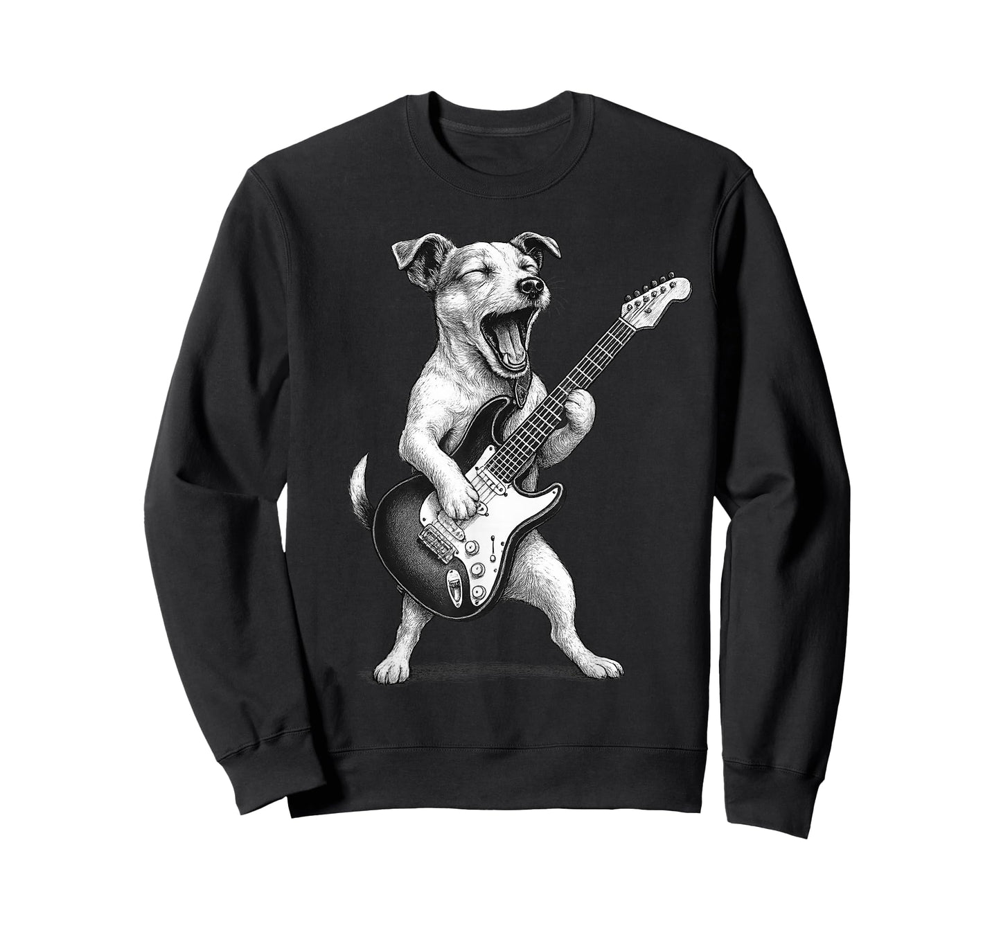 Jack Russell Terrier Playing Guitar Rock Music Dog Lover T-Shirt