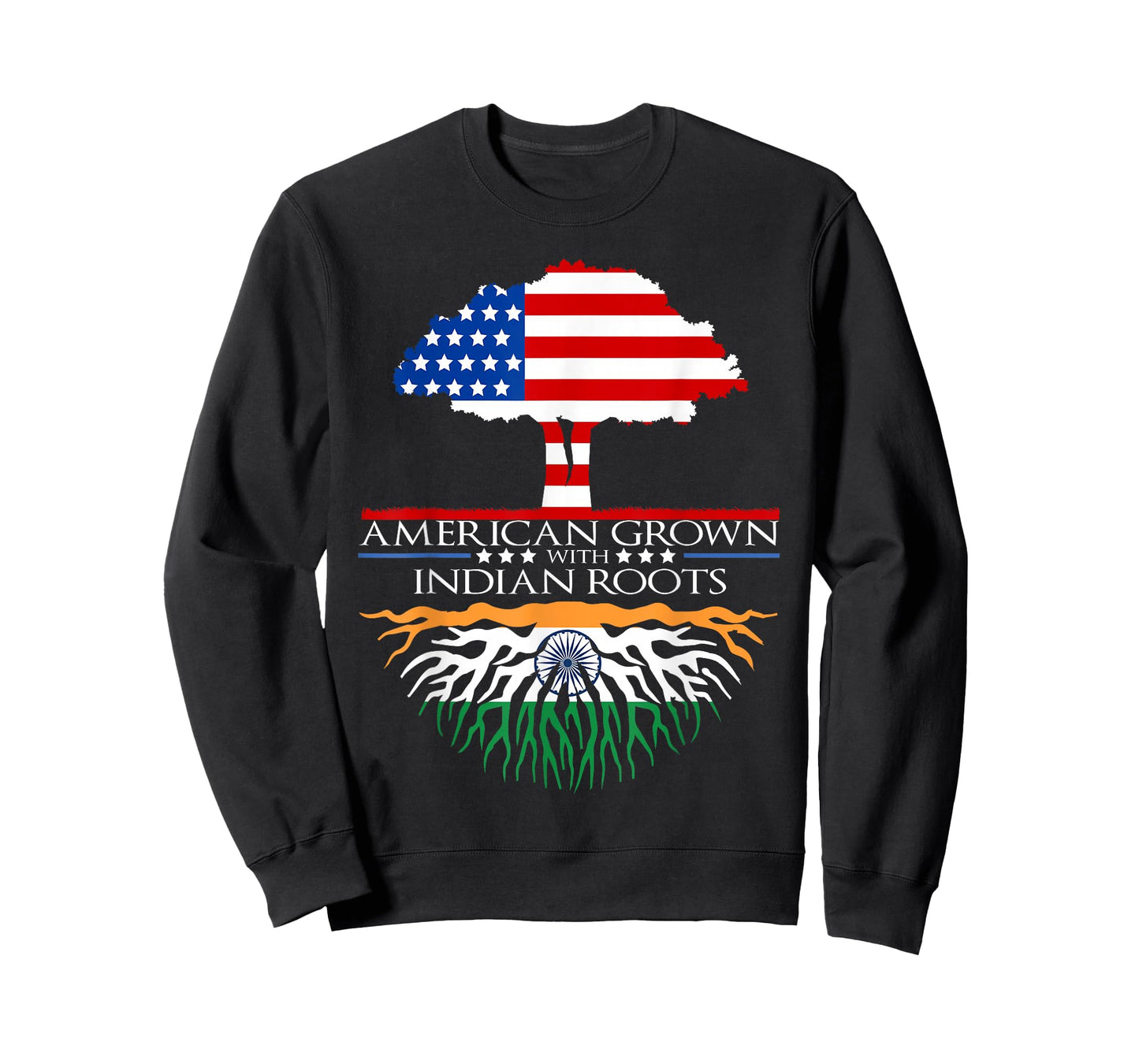 Indian Roots American Grown Tree Flag USA India Asian T-Shirt