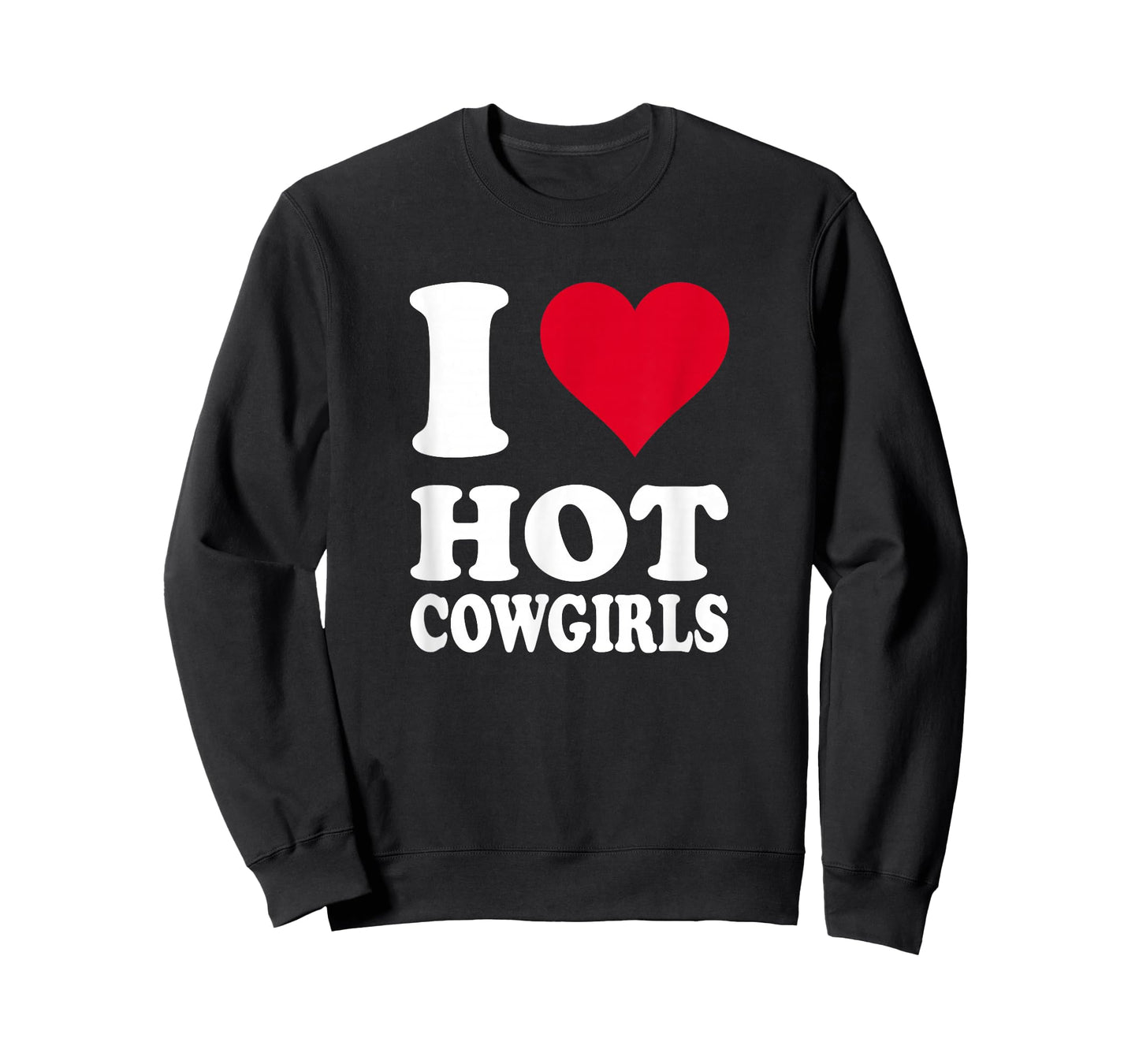Red Heart I Love Hot Cowgirls T-Shirt