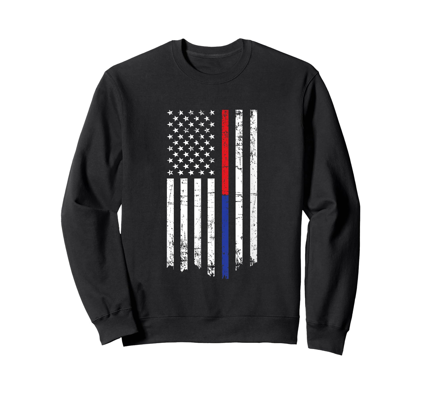 Firefighter Police Officer Thin Red Blue Line American Flag T-Shirt for Women Kids Men