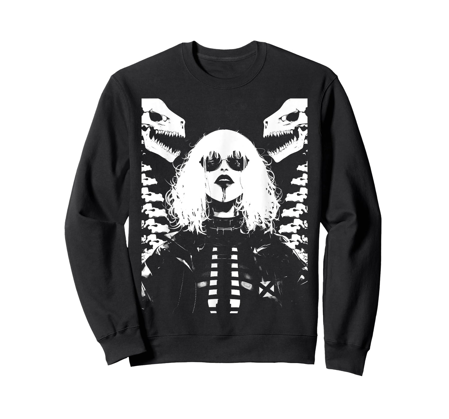 Horror Techwear Ghoul Girl Cybergoth Gothic Anime Manga T-Shirt