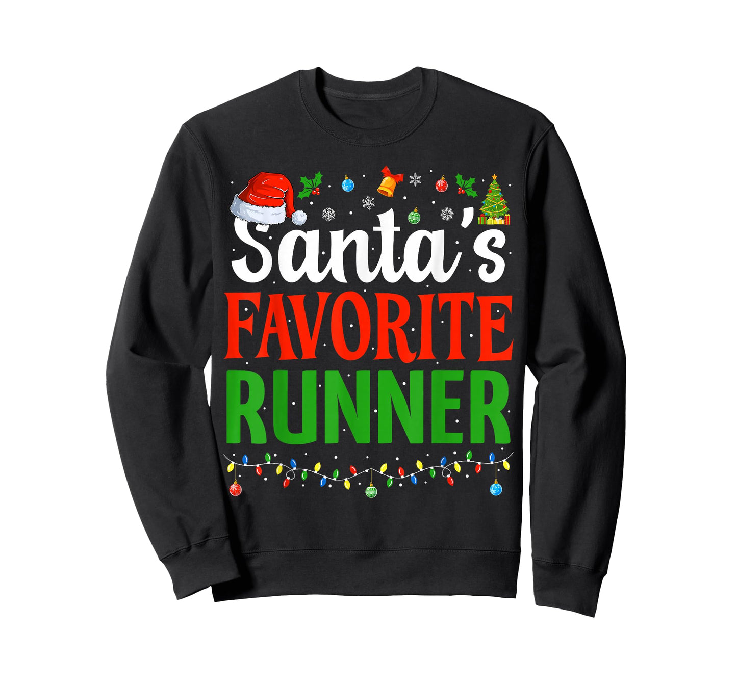 Santa’s Favorite Runner Xmas Funny Runners Christmas Running T-Shirt
