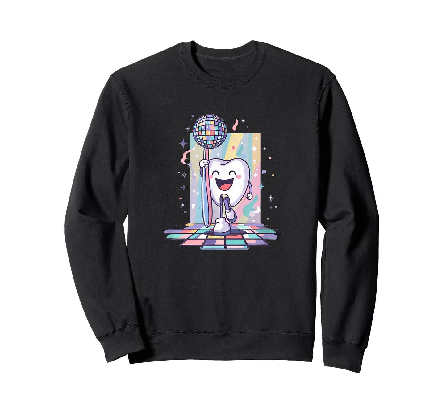 Awesome Tooth with Brush in Retro Disco for Party Lovers T-Shirt