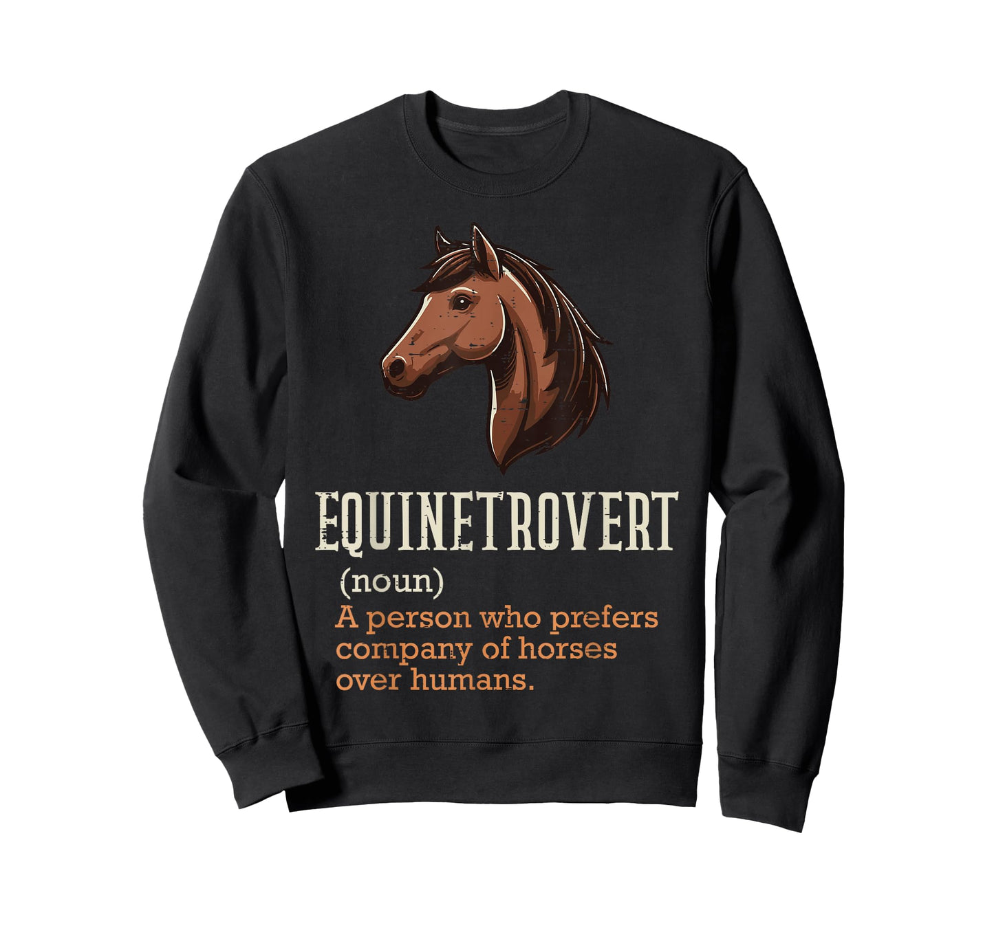 Horse Equinetrovert Definition Fun Equestrian Women Men Kids T-Shirt