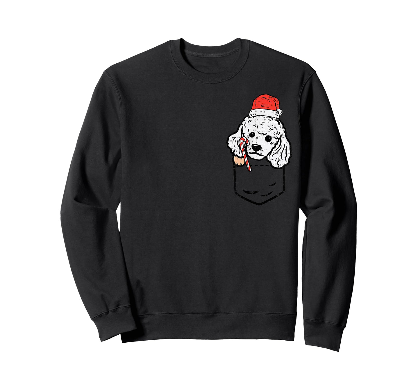 Pocket Poodle Santa Dog Christmas Xmas Men Women T-Shirt