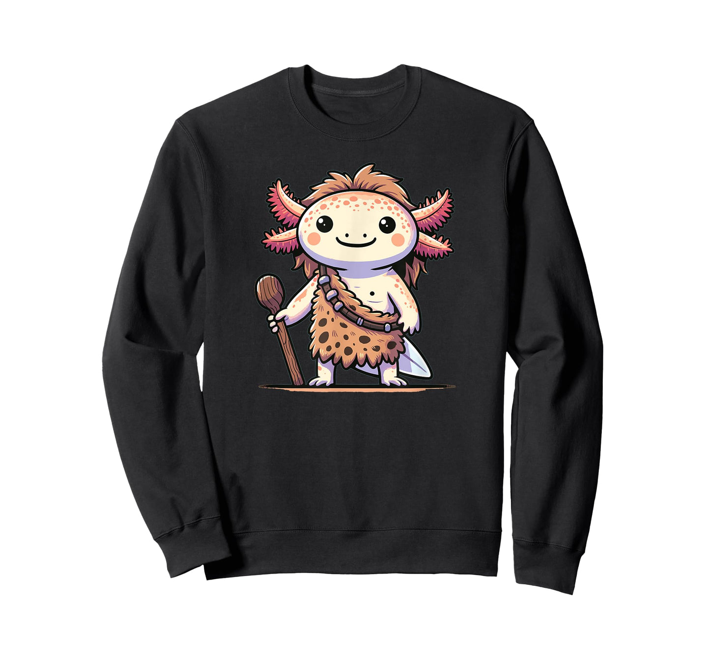Funny Caveman Axolotl Costume T-Shirt