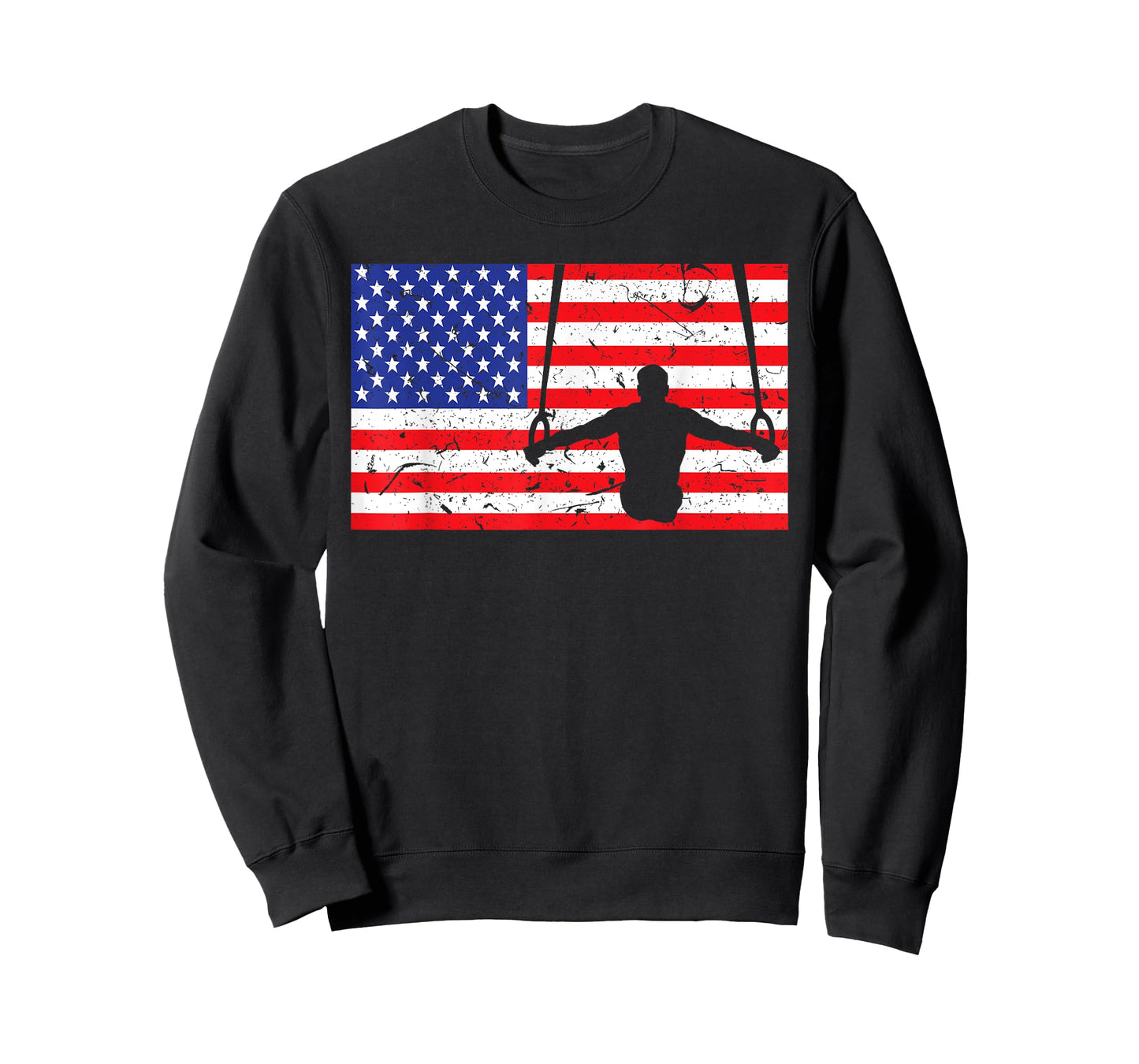Distressed Gymnastic Rings USA American Flag Vintage Gymnast T-Shirt for Women Kids Men