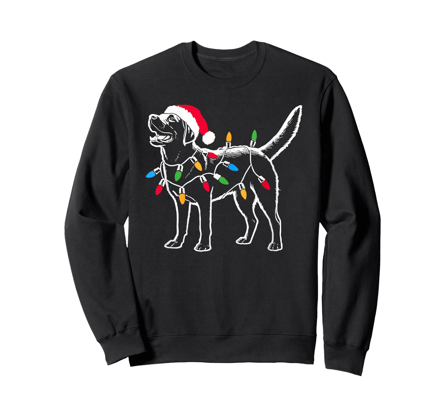 Funny Santa Labrador Retriever Christmas Lights Dog Lover T-Shirt