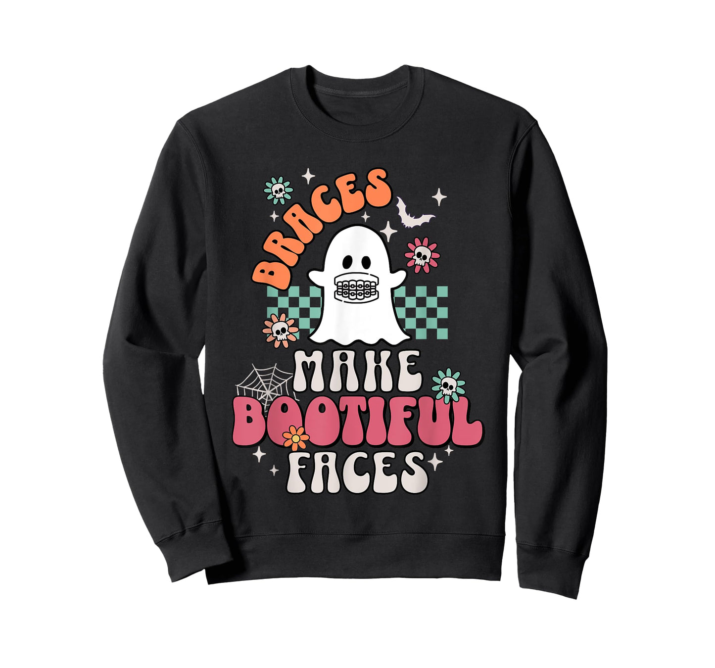 Braces Make Beautiful Faces Groovy Orthodontist Halloween T-Shirt