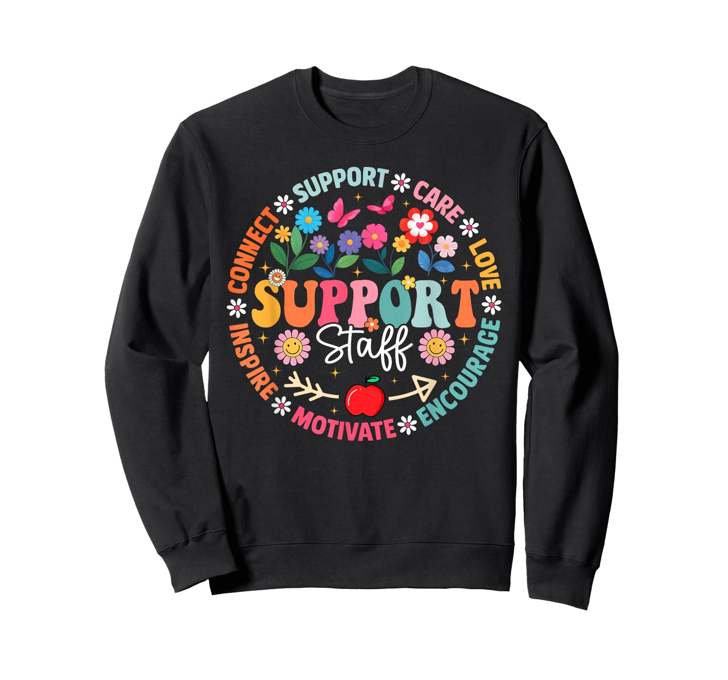 Floral Support Staff Appreciation Week Back To School T-Shirt