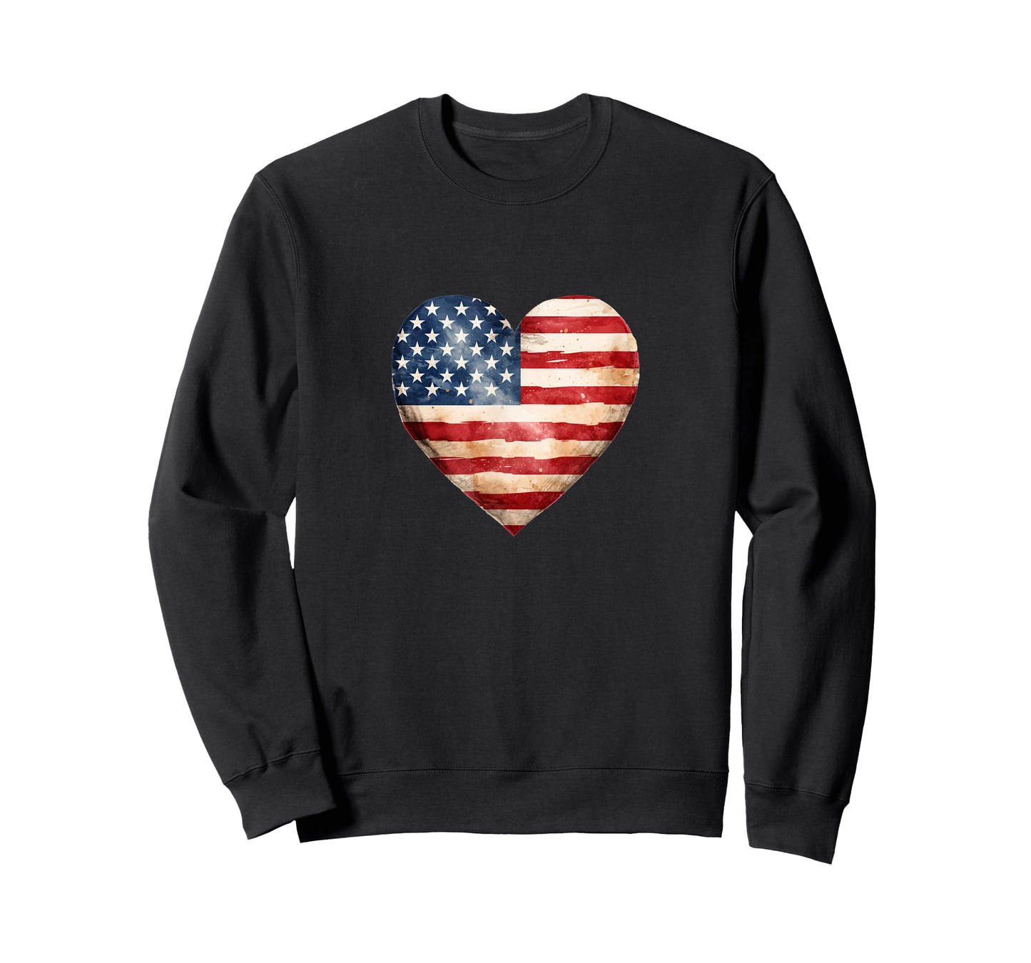 American flag in a heart with rustic retro style & charm Women Men T-Shirt