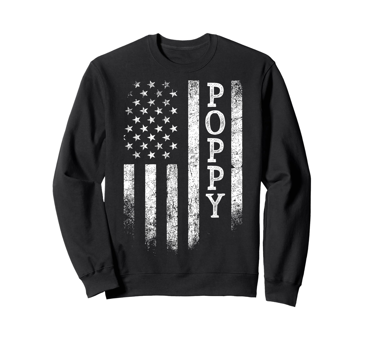 Distressed Poppy American Flag Patriotic Father's Day T-Shirt