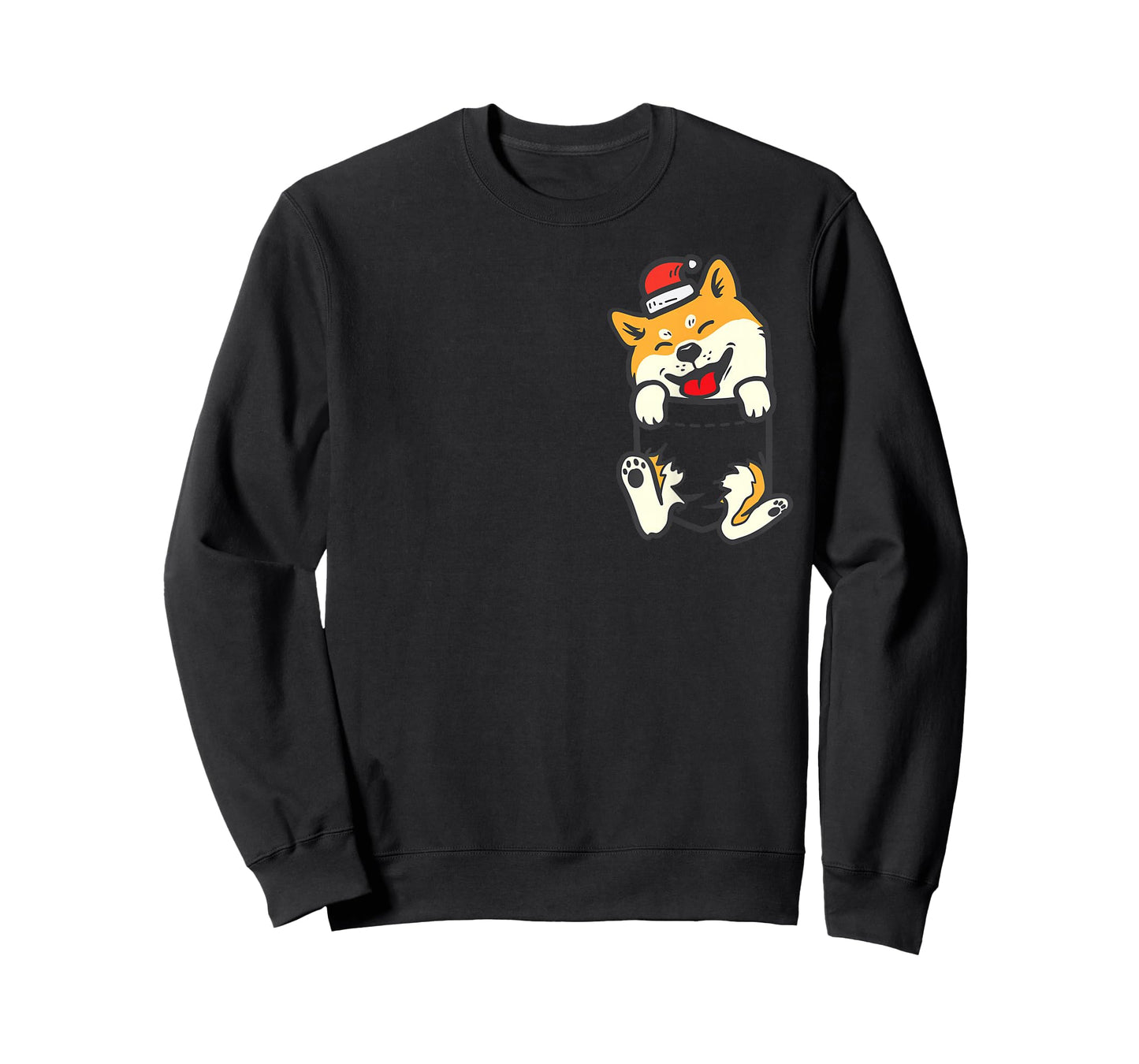 Pocket Santa Shiba Inu Akita Feet Christmas Dog Lover PJ T-Shirt