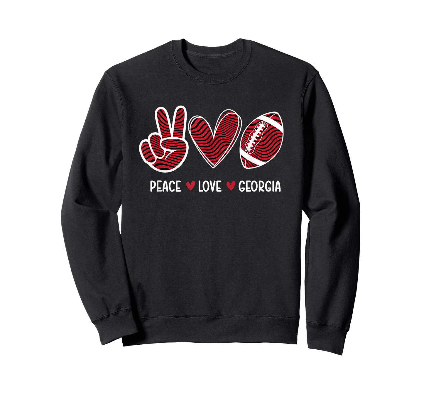 Peace Love Georgia - Georgia Football Lover Game Day T-Shirt