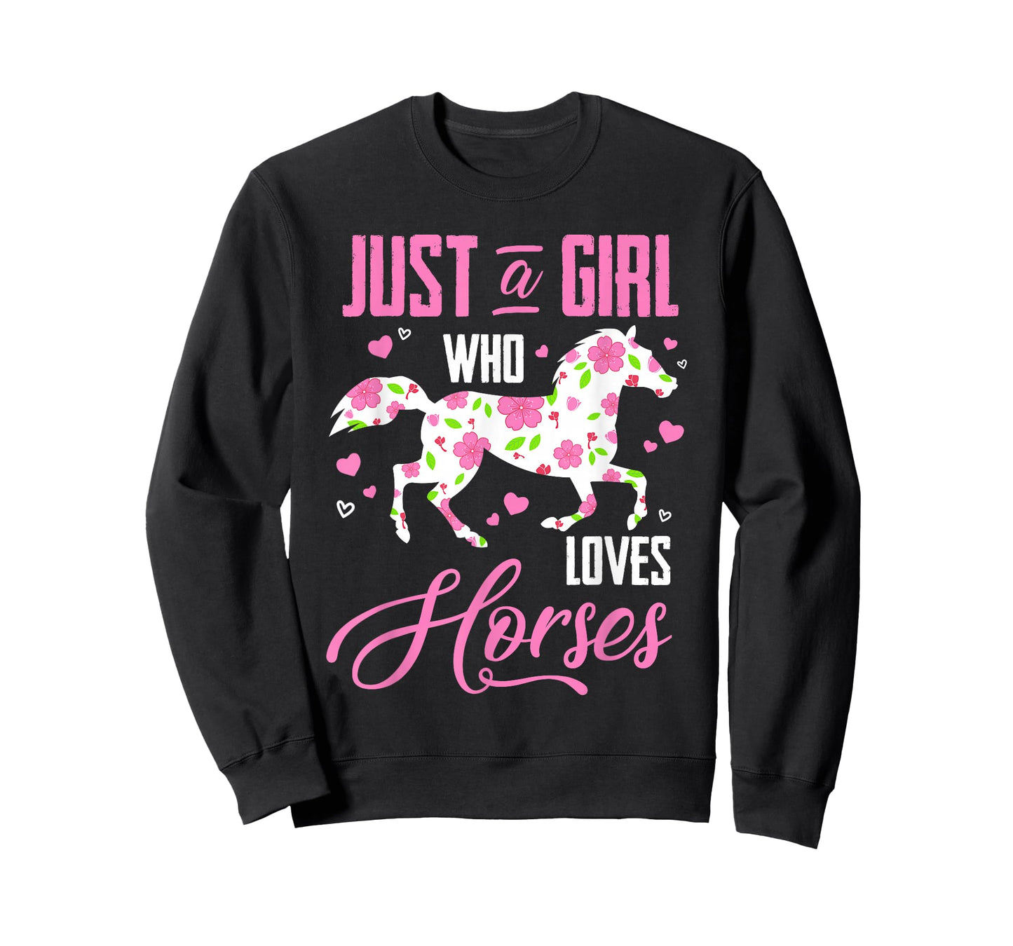 Just A Girl Who Loves Horses Floral Horse Equestrian Quote T-Shirt