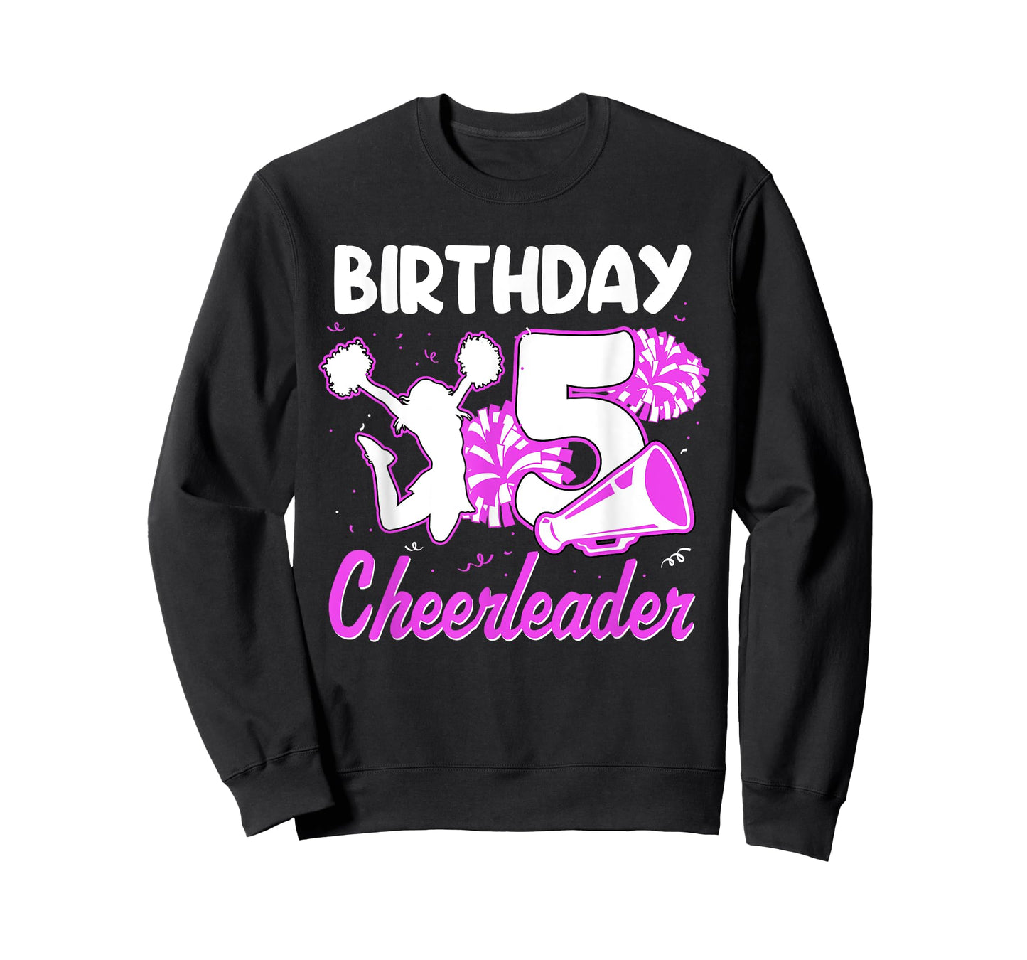 5th Birthday Cheerleader Girl 5 Years Old Cheerleading T-Shirt
