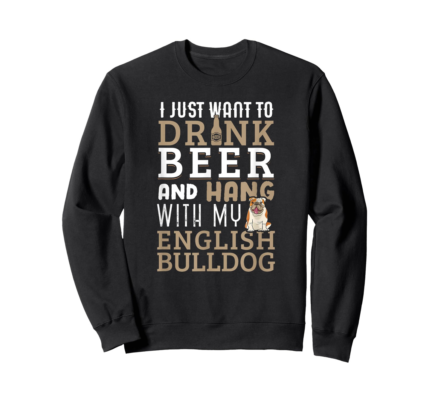 English Bulldog Dad T-Shirt Funny Dog Lovers & Beer T-Shirt for Men Women