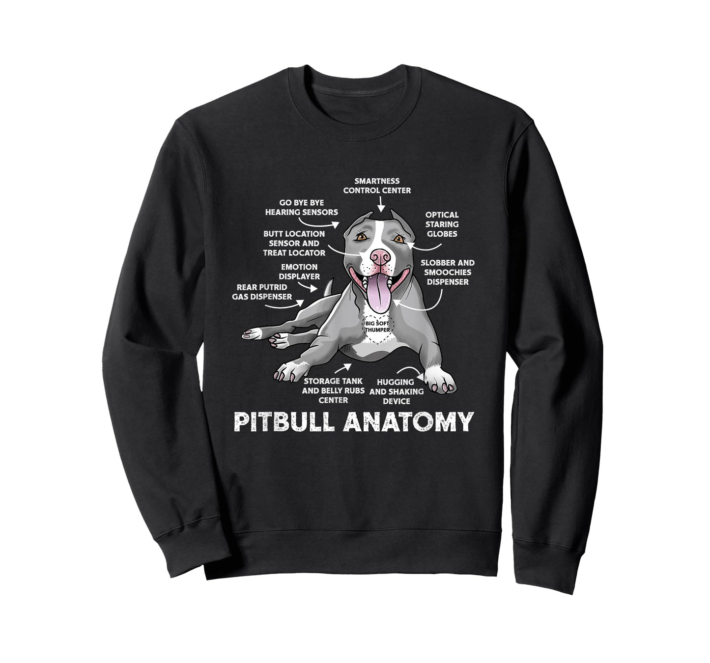 Pitbull Anatomy Funny BullDog Lover Dog Owner Men Women T-Shirt