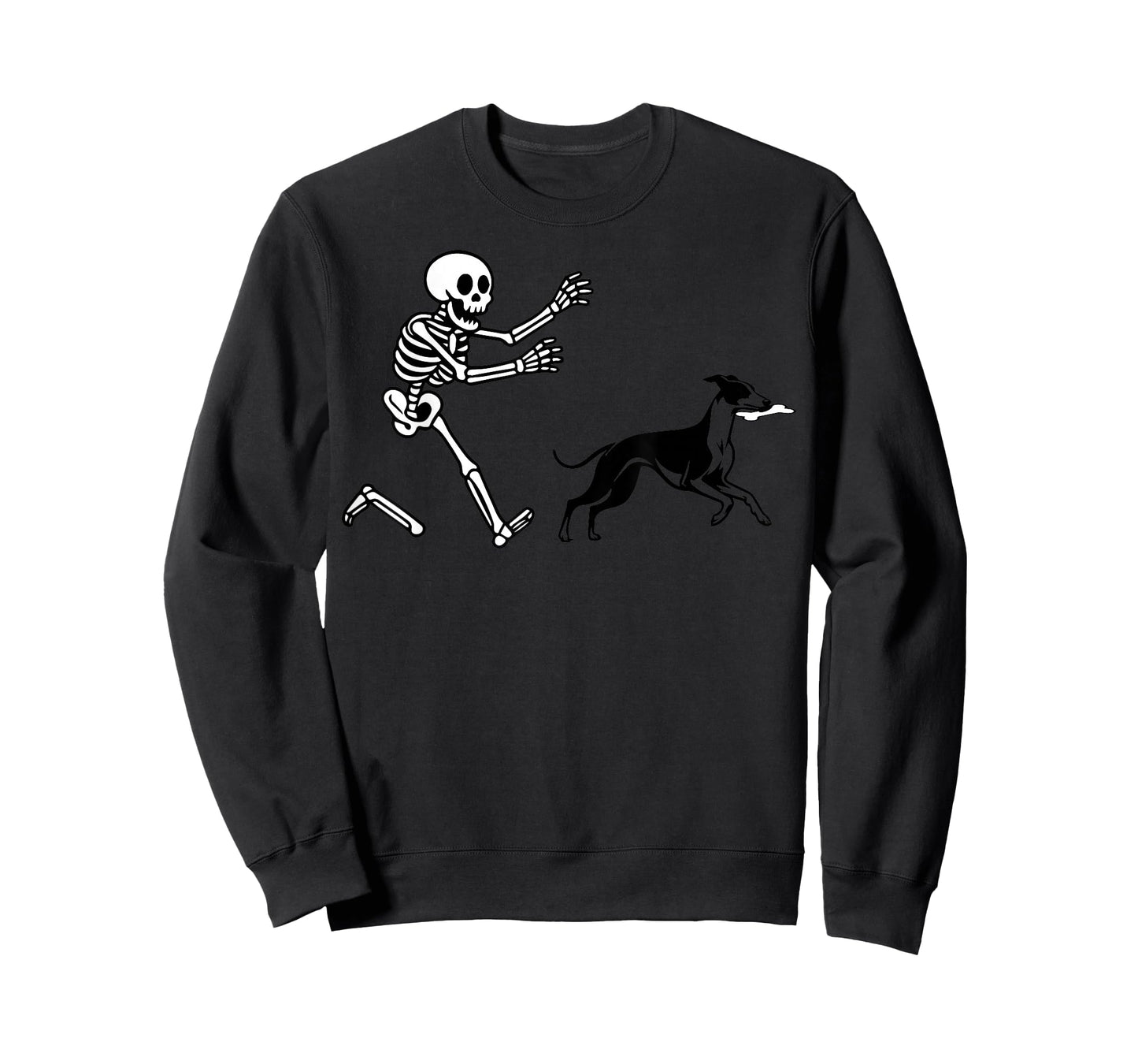 Funny Whippet Running Skeleton Halloween T-Shirt