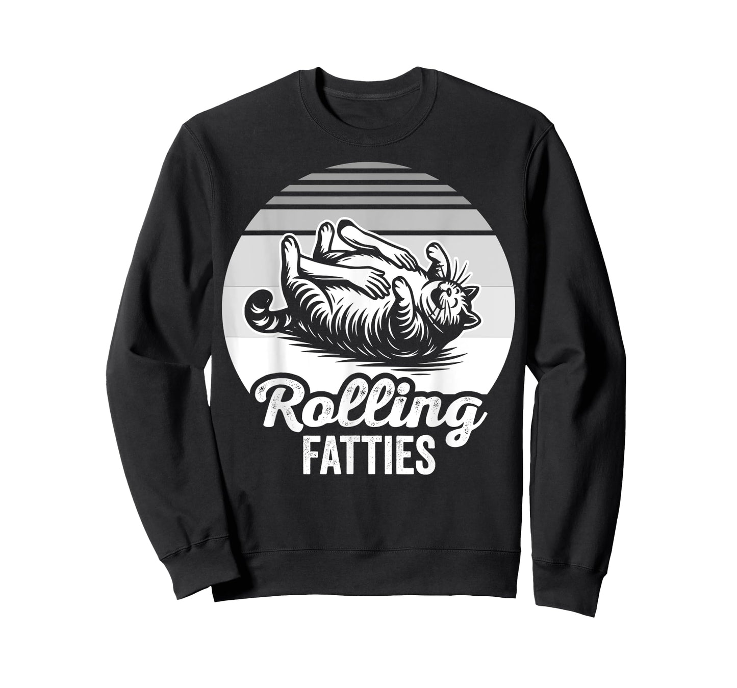 Rolling Fatties Cat Humor Graphic Design T-Shirt
