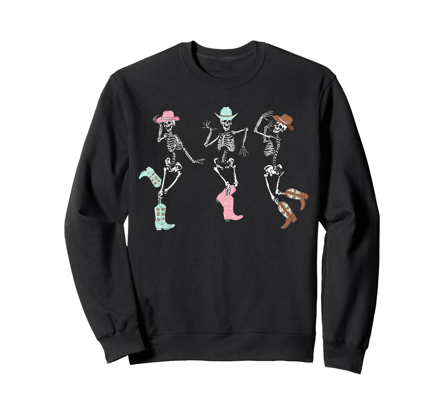 Howdy Retro Desert Dancing Skeleton Cowboy Boots Hat Western T-Shirt