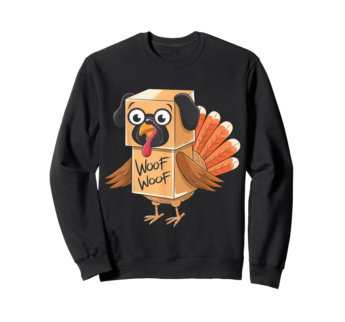 Funny Thanksgiving Turkey Fake Pug Disguise Dog Lovers Men Women Kids T-Shirt